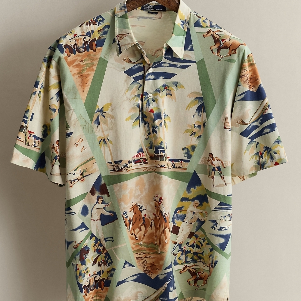 Vintage Polo by Ralph Lauren Men's Multicolor Graphic Shirt